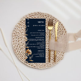 Menu Mesa de Casamento de Boho Chic Wildflower Minimali