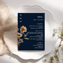 Menu Mesa de Casamento de Boho Wildflower Elegante Mini