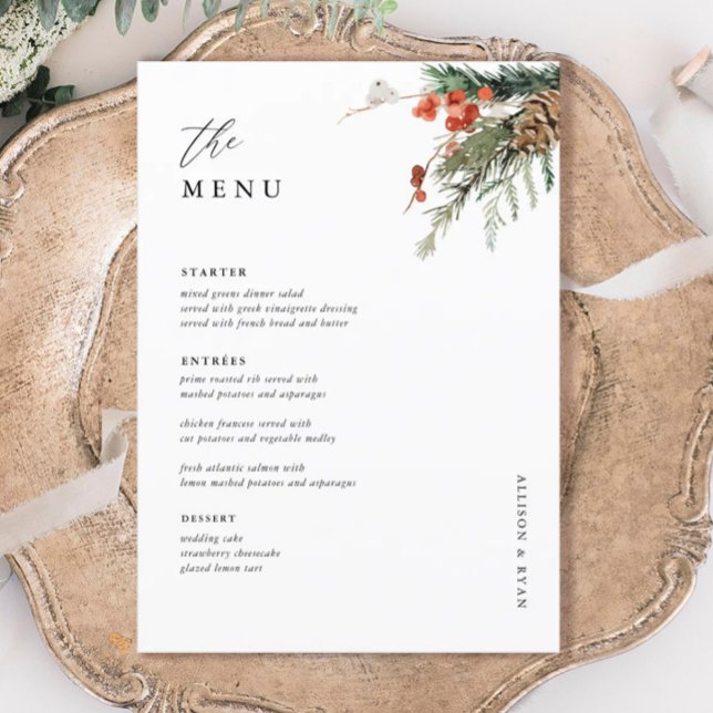Menu Mesa de Casamento no inverno de Janto de Nata (Criador carregado)