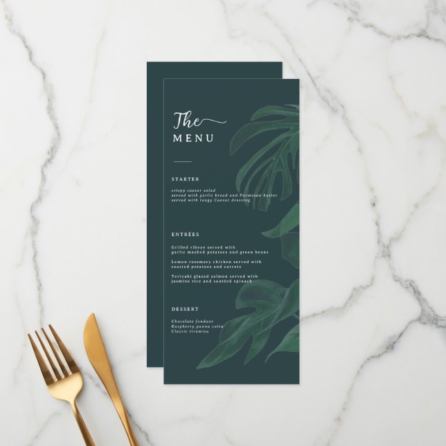 Menu Minimal and Chic Green Wedding  (Frente/Verso In Situ)