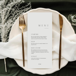 Menu Minimal Calligraphy Black & White | Dinner Wedding