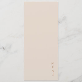 Menu Minimalist Desert Sand Copper Script  Wedding 