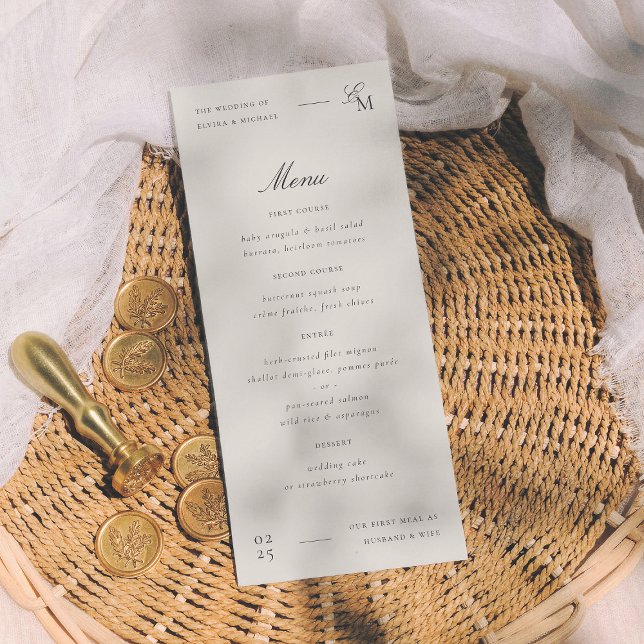 Menu Minimalist Ivory Editorial Wedding (Criador carregado)