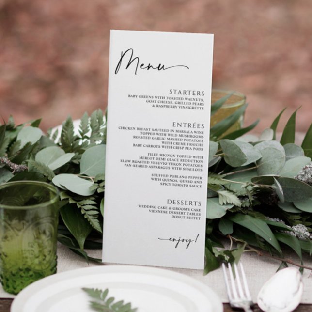 Menu Minimalist Modern Handwriting Wedding Dinner (Criador carregado)