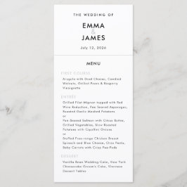 Menu Minimalist Modern Wedding with QR Code | Elegant