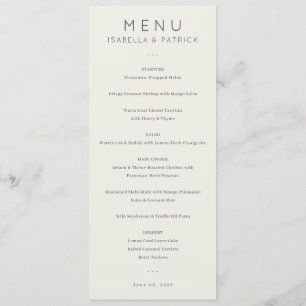 Menu Minimalista Bege Elegante