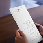 Menu Minimalista de Chic Contemporâneo<br><div class="desc">Placa de Menu Minimalista Chic Contemporânea. Modelo de tipografia preto quic com várias linhas para os itens de menu personalizados.</div>