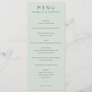 Menu Minimalista de Hortelã Elegante