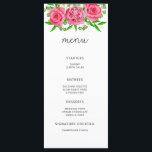 Menu minimalista floral elegante aquarela<br><div class="desc">Cartão de menu minimalista floral elegante aquarela. Itens correspondentes disponíveis. Ver coleção.</div>