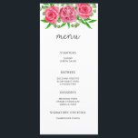 Menu minimalista floral elegante aquarela<br><div class="desc">Cartão de menu minimalista floral elegante aquarela. Itens correspondentes disponíveis. Ver coleção.</div>