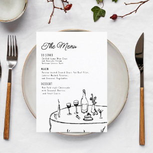 Menu minimalista malicioso e caprichoso