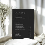 MENU Mínimo de Casamento Preto&Branco<br><div class="desc">Estes elegantes e modernos cartões de cardápio de casamento ou cartões de menu de ensaio jantam apresentam um simples design de texto preto e branco. Adicione suas iniciais ou monograma para torná-las completamente suas.</div>