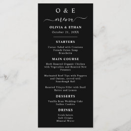 Menu Mínimo e Chic | Janto de Casamento Negro e Branco