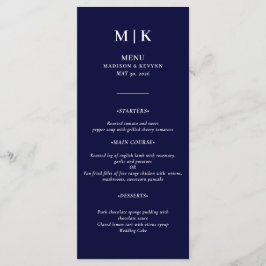 Menu Mínimo e Chic | Marinho Casamento Azul e Branco