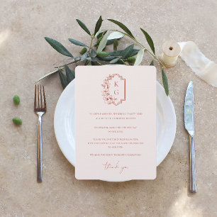 Menu Mínimo Moderno Mesa De Casamento Monograma Obrig