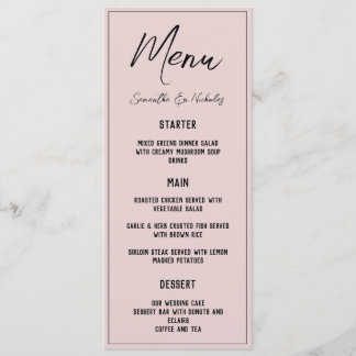 Menu Mínimo Rosa Dusty