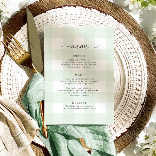 Menu Mint Green Gingham (Criador carregado)