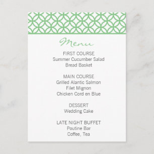 Menu Mint Green Trellis