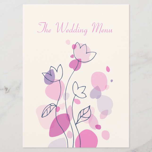 Menu Minúsculas de pétalas de flores modernas gráficas  (Frente)