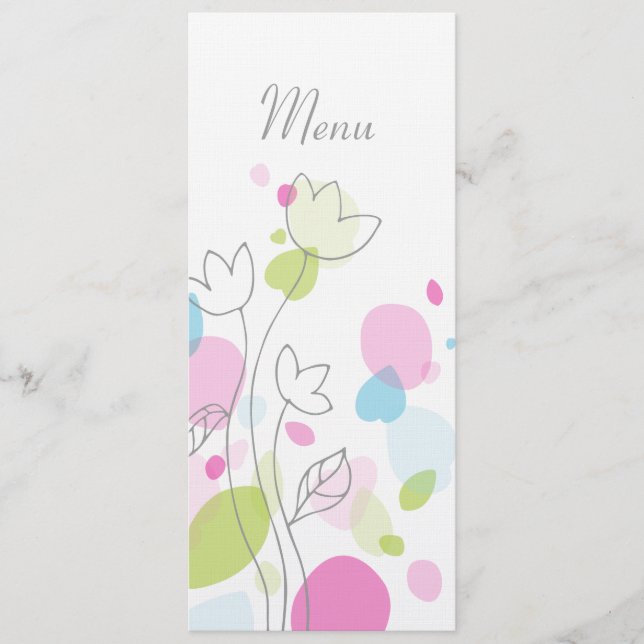 Menu Minúsculas de pétalas de flores modernas gráficas  (Frente)