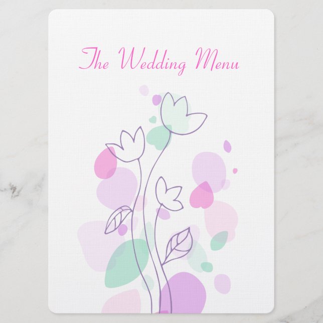 Menu Minúsculas de pétalas de flores modernas gráficas  (Frente)