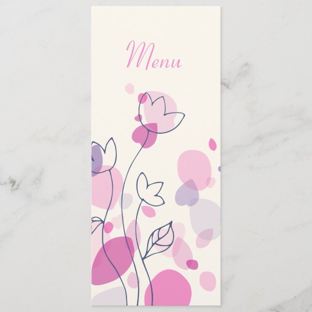 Menu Minúsculas de pétalas de flores modernas gráficas  (Frente)