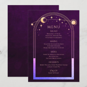 Menu Mística Arco-Íris Plum Sun Lua Estrelas Casamento