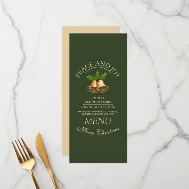 Menu Mistletoe Bells Natal (Frente/Verso In Situ)