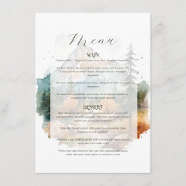 Menu Misty Mountain Wedding