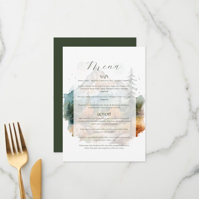 Menu Misty Mountain Wedding (Frente/Verso In Situ)