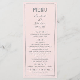 Menu Misty Rosa Pink Blush Janto de Casamento