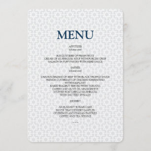Menu modelado delicado de Mitzvah do bar/bastão