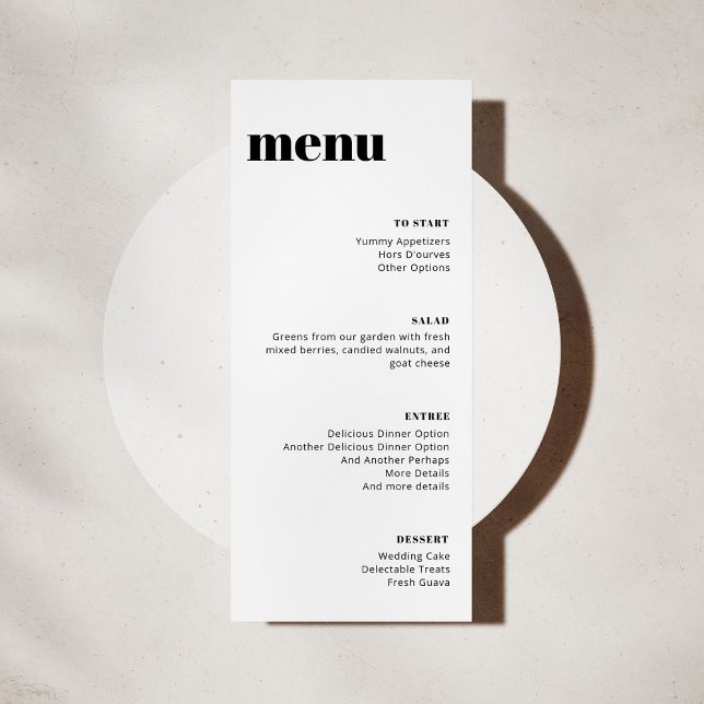 Menu Modelo de altura branca preto minimalista mod (Criador carregado)
