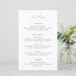 Menu Modern Black and White Clean Weding (Casament