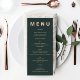 Menu Modern Boho Jewel Earth Tone Weding