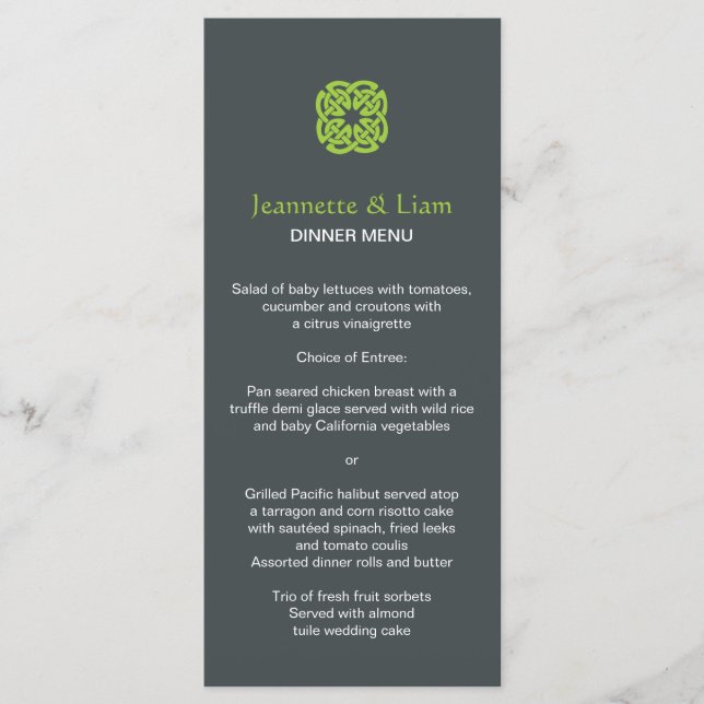 Menu Modern Celtic Knot Wedding (Frente)