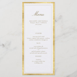 Menu Modern Classic Elevated Gold Pearl Formal Wedding