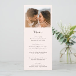 Menu Modern Earthy Neutral Photo Wedding