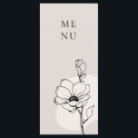 Menu Modern Floral Bohemian Wedding<br><div class="desc">Este Menu Casamento em cores neutras do deserto será excelente para o casamento moderno. Apresenta um elemento de flor de mão na frente do cartão. O menu é dobrado e tem uma lista editável de pratos no verso. Você pode alterar as cores de fundo, elemento de arte e fonte, se...</div>