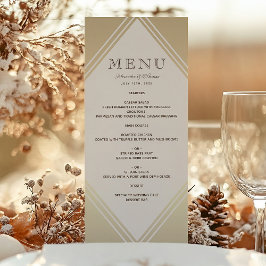 Menu Modern Gold Foil Weding