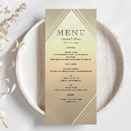 Menu Modern Gold Foil Weding