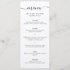 Menu Modern Kraft Wedding
