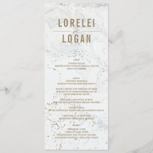 Menu Modern Marble Wedding   DOURADO