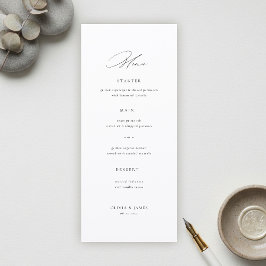 Menu Modern Minimalist Typography Calligraphy Wedding