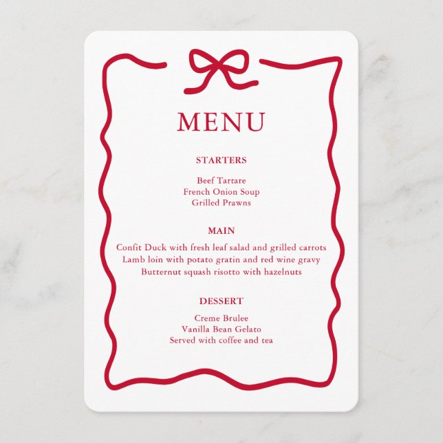 Menu Modern Red Christmas (Frente)