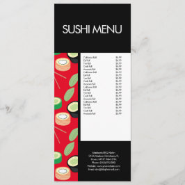 Menu Modern Sushi Roll Asiático Restaurante Padrão Verm
