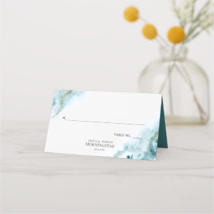 Menu Modern Teal Watercolor Moss Agate