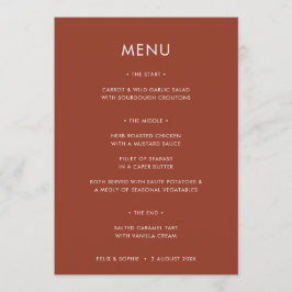 Menu Modern Terracotta | Casamento por ferrugem de lara