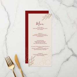 Menu Modern Terracotta Queimou Orange Boho Casamento