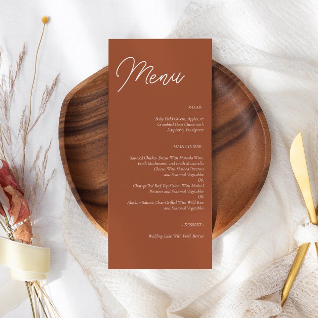 Menu Modern Terracotta Wedding (Criador carregado)